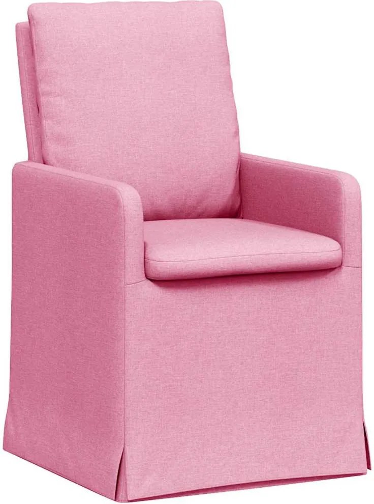 vidaXL Scaune de dining 2 pcs Roz 57 x 67 x 98 cm țesătură