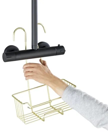 WENKO 25937100 - Coș de duș MILO 25x36 cm, inox/auriu/transparent