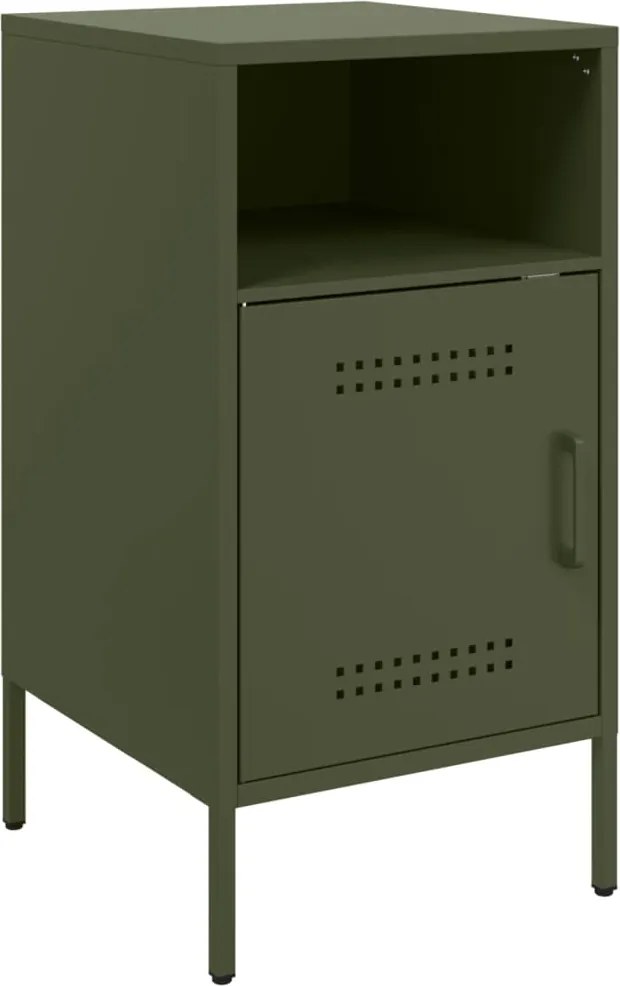 vidaXL Noptieră, verde măsliniu, 36x39x68 cm, oțel