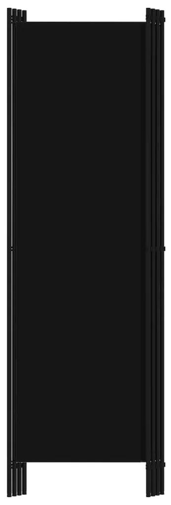 Paravan de camera cu 4 panouri, negru, 200 x 180 cm Negru, 4
