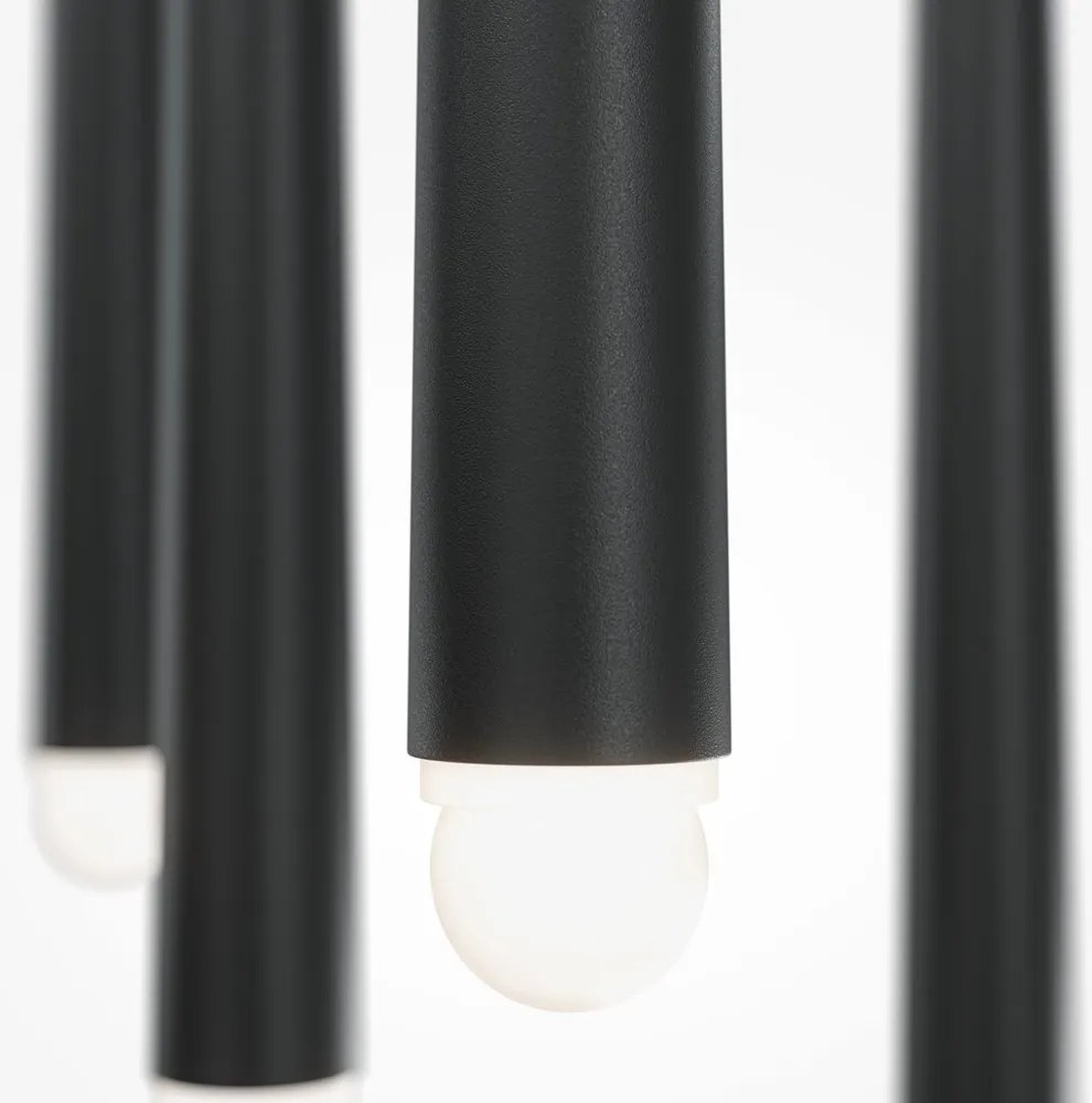 Lustra LED cu 5 pendule stil minimalist modern Cascade negru