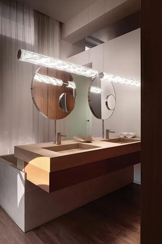 Lustra LED design tehnico-decorativ realizat manual Hugo orizontal prisma