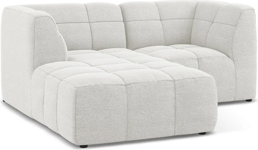 Colțar alb cu tapițerie din țesătură bouclé (cu colț pe partea stângă/cu șezlong) Aloha – Makamii