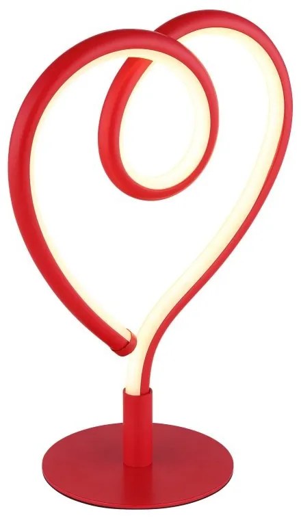 Veioza LED Lampa de masa metal rosu AMORE