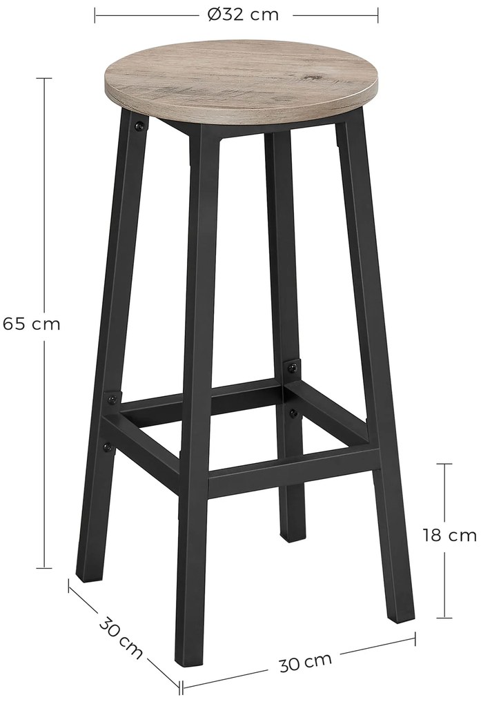 Set scaune de bar TAYLOR TRUFFLE