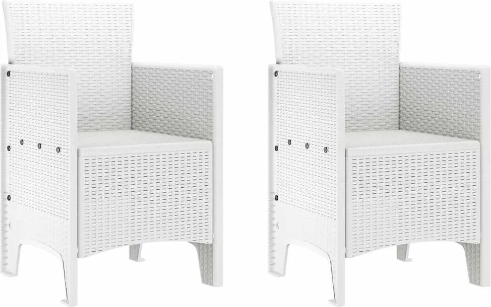 vidaXL Scaun pentru Grădină 2 pcs Alb Dimensiune: 53 x 49 x 85 cm