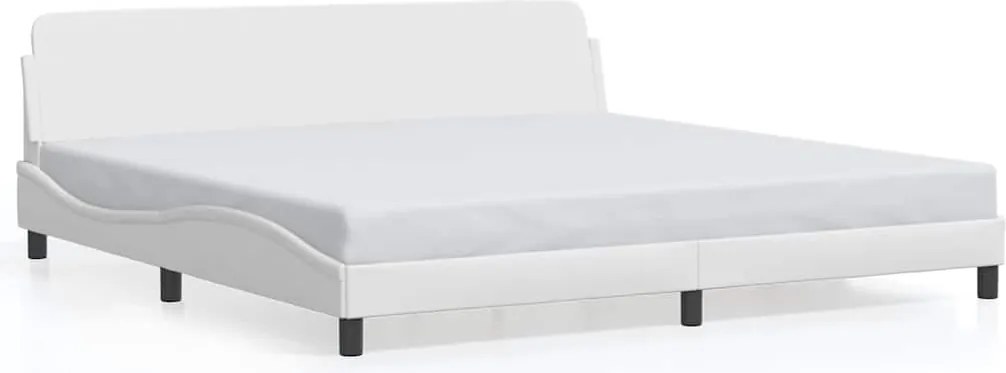 vidaXL Cadru de pat, Dover, alb, 200x200 cm, piele ecologică