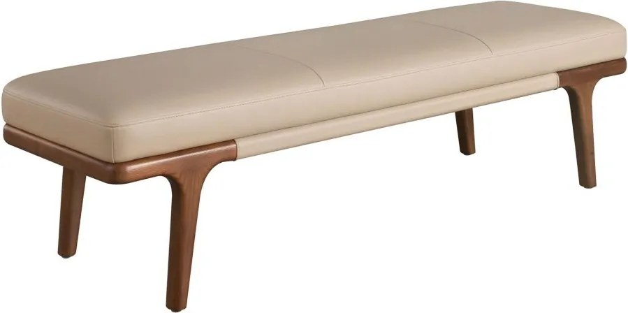 Bancheta din lemn si piele sintetica Mink