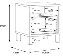 Noptieră OREN maro/negru