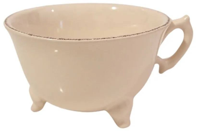 Ceasca Vintage din ceramica crem 11 cm