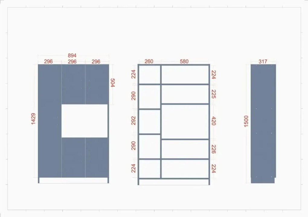 Dulap bucatarie alb cu  5 usi, SD001