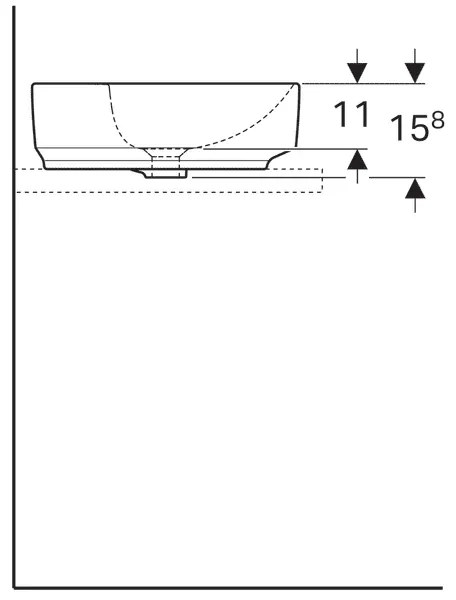 Lavoar Geberit Variform diametrul 45 cm,  preaplin si orificiu baterie, alb - GEC500.769.01.2