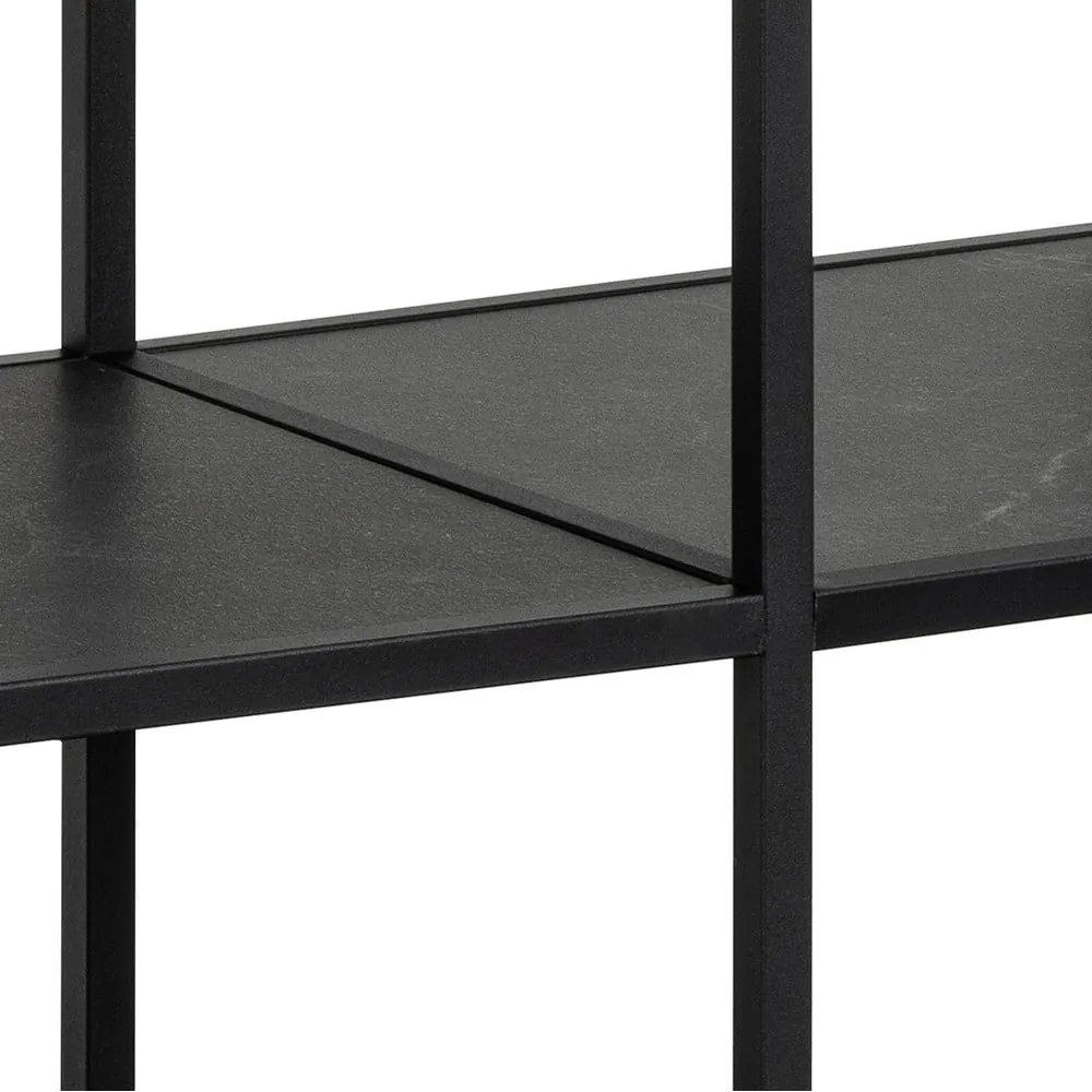 Bibliotecă neagră cu aspect de piatră 120x83 cm Strington – Actona