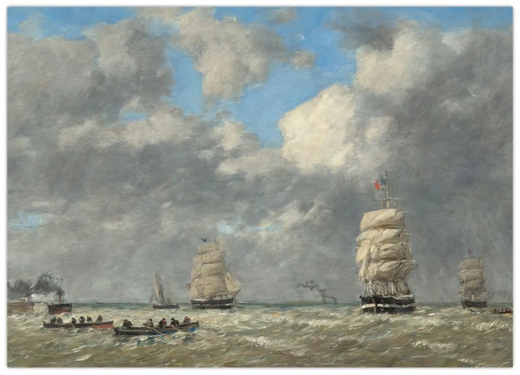 Tablou pe sticlă - Eugène Boudin, Le Havre, reproducere (70x50 cm)