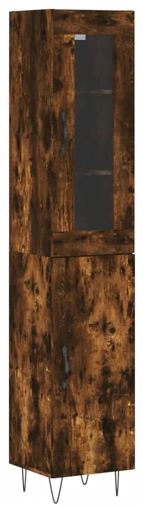 3199206 vidaXL Dulap înalt, stejar fumuriu, 34,5x34x180 cm, lemn prelucrat