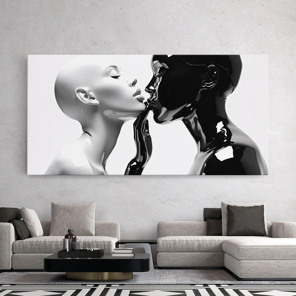 Tablou Canvas, 80x160cm, Dormitor si Living, Moderne, Alb negru, Feminine Sculpture