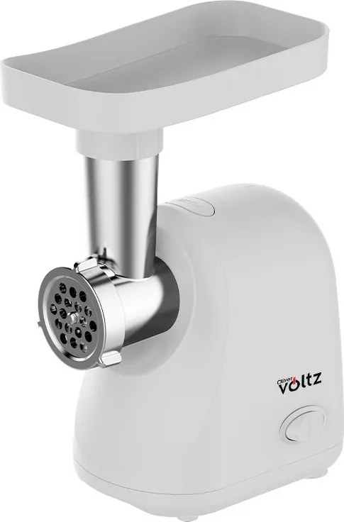 Masina de tocat carne Oliver Voltz OV51991G, 800 W, Functie de inversare, Accesoriu pentru roșii, Accesorii de 5 și 7 mm, Otel inoxidabil, Alb