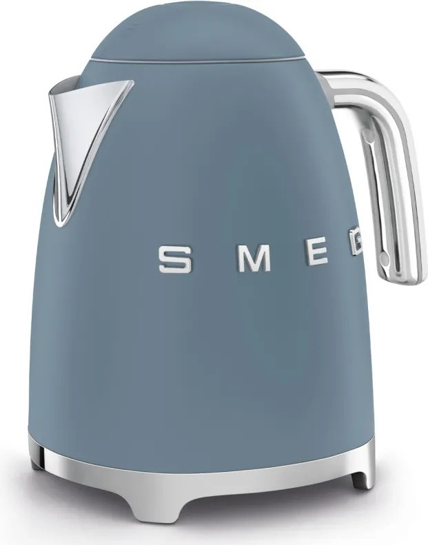 Cana electrica SMEG KLF03SBMEU, 2400 W, 1,7 l, Baza rotativa la 360°, Finisaj mat, Albastru cenusiu