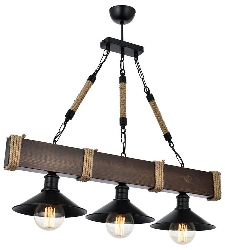 Lustră maro închis cu abajur din metal Kütük Ceviz – Opviq lights