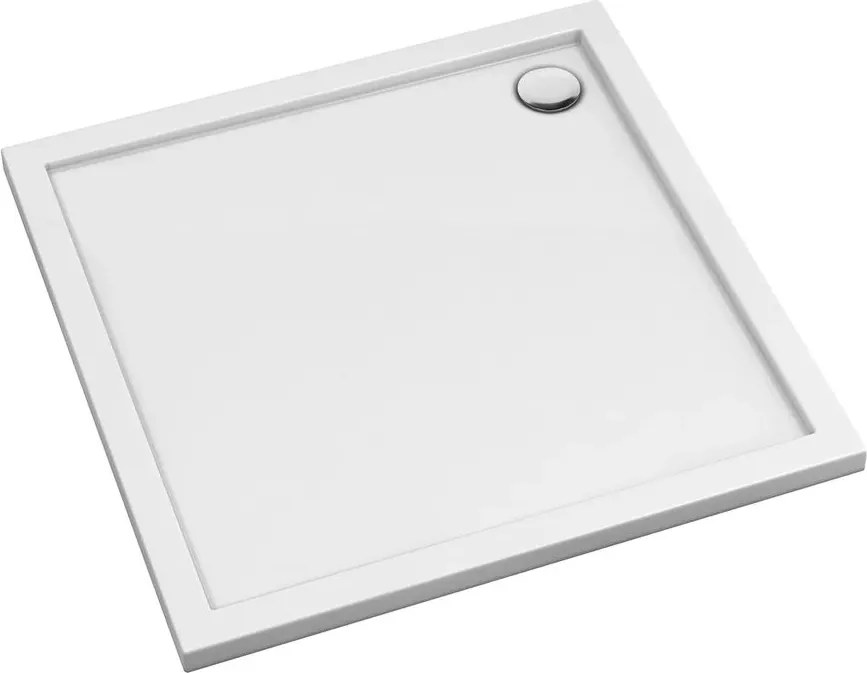 Cadita dus patrata din acril Omnires Merton alb  90x90 cm
