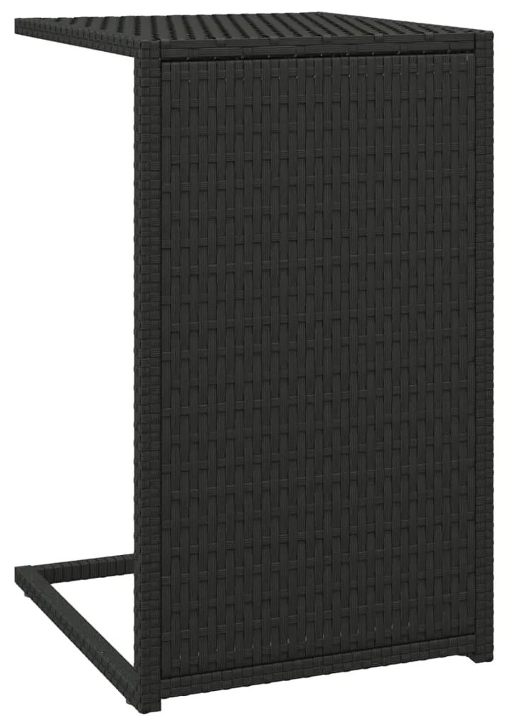 319406 vidaXL Masă în formă de C, negru, 40x35x60 cm, poliratan