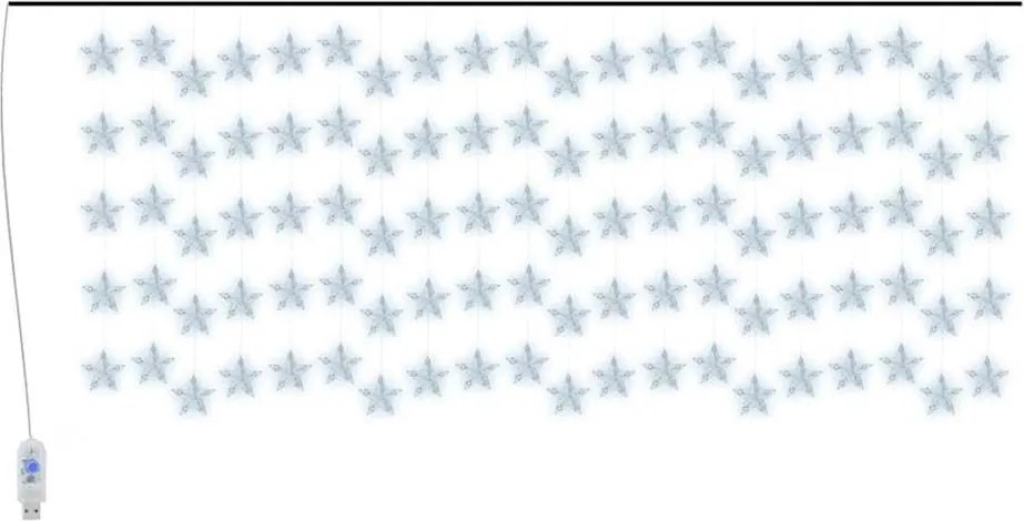 vidaXL Instalație lumini tip perdea stele 500 LED alb rece 8 funcții