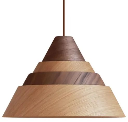 Pendul din lemn pe cablu 1xE27/60W/230V Ø 33 cm lemn masiv/stejar/nuc/lemn de cauciuc