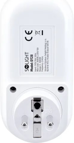 Priză inteligentă cu contor de consum de energie electrică 230V Wi-Fi Tuya Solight DT28