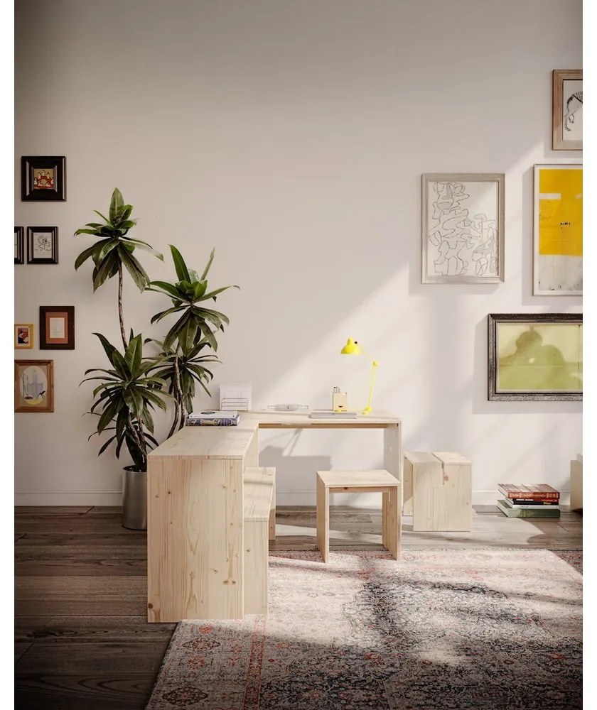 Scaun tip taburet în culoare naturală din lemn de pin Join-In – Karup Design