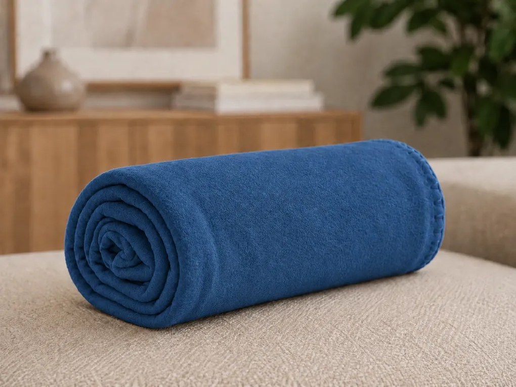Patura fleece FLEORA, albastra Dimensiune: 200 x 220 cm