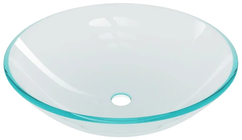 Chiuveta baie robinet si scurgere tip push, transparent sticla Transparent, Robinet auriu