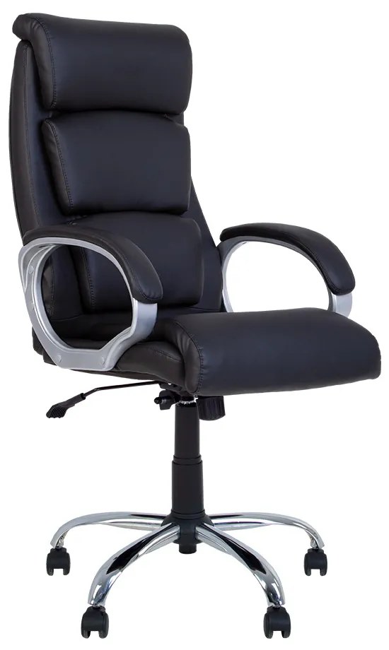 Scaun directorial Delta, mecanism Anyfix, piele ecologica, negru