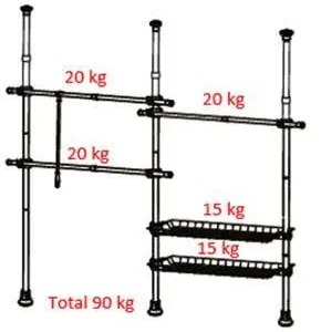 Suport pentru haine alb telescopic din metal Herkules – Wenko