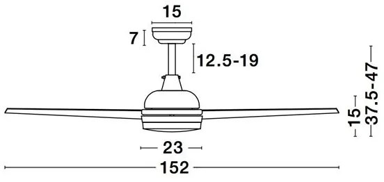 Ventilator de tavan cu telecomanda si iluminat FLOW alb