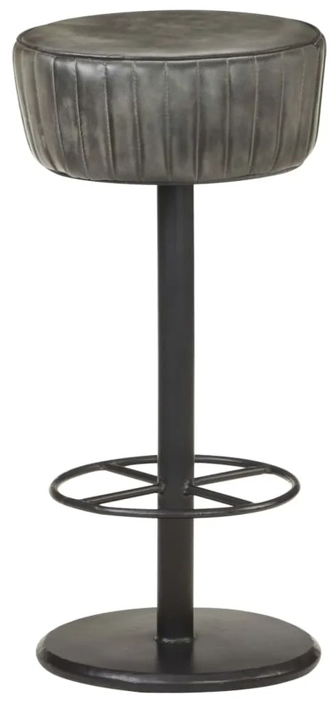 321874 vidaXL Scaun de bar, gri învechit, piele naturală