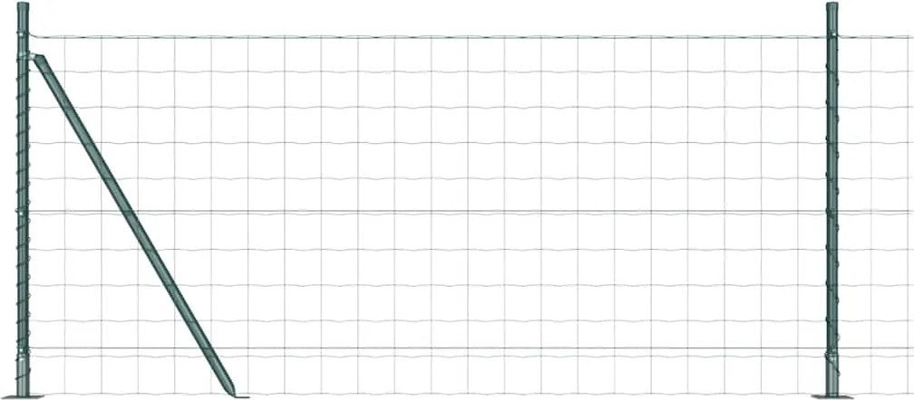 vidaXL Gard cu Stâlp Verde 0,8 x 10 m Oțel