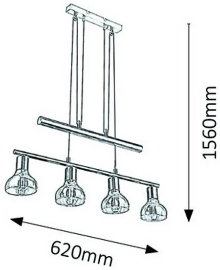 Rabalux 5551 - Lustră pe cablu HOLLY 4xE14/40W/230V auriu