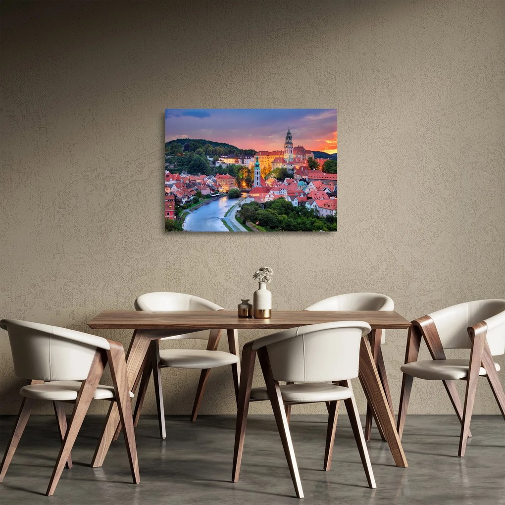 Tablou pe sticlă - Český Krumlov (70x50 cm)