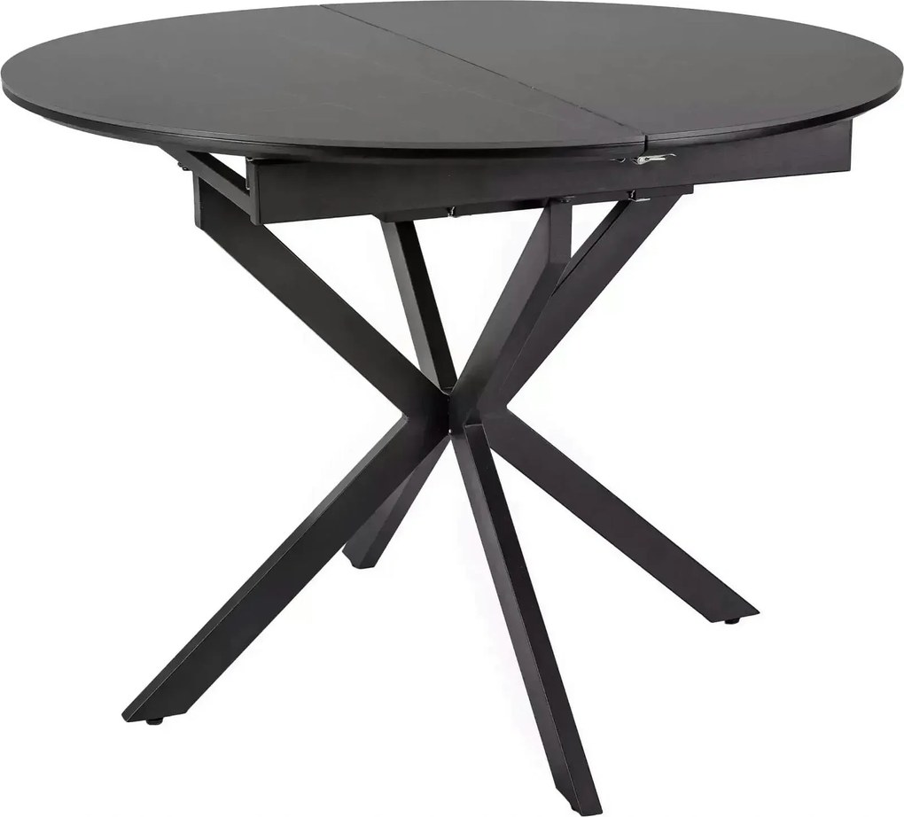 Masa extensibila GASTON, negru mat cu efect de marmura, ceramica/metal