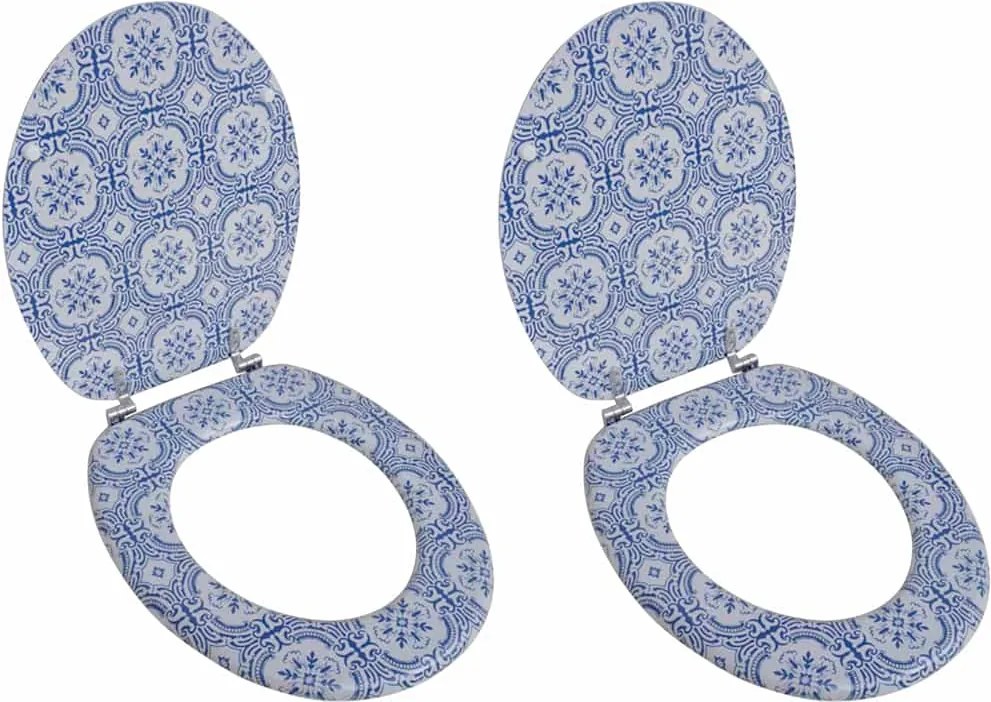 vidaXL Capace WC, 2 buc., MDF, model porțelan