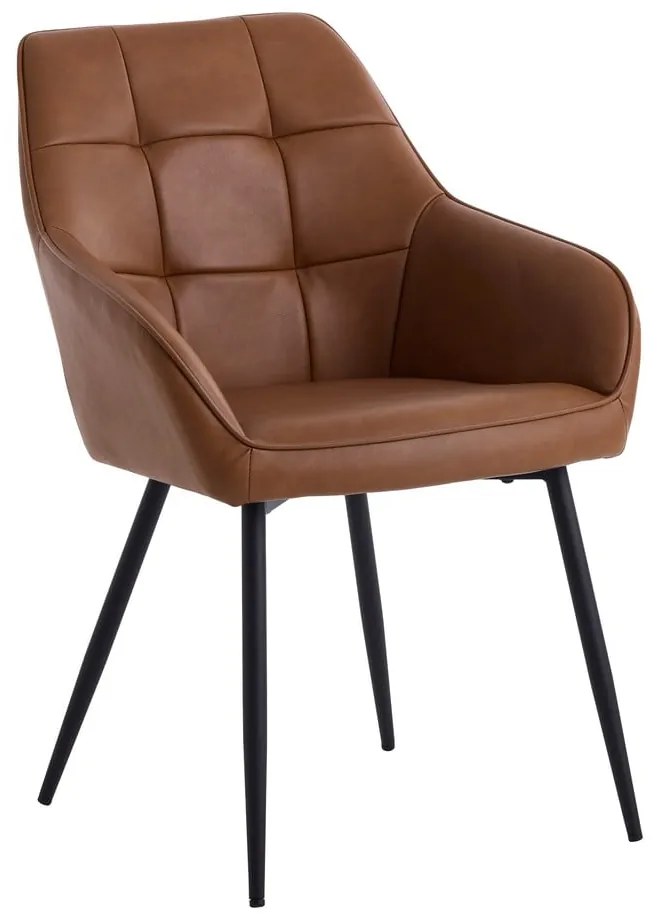 Set de scaune de sufragerie maro cu cotiere 2 buc. tapițat Nolan Square – Unique Furniture