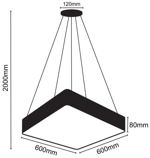 Lustră LED pe cablu LED/65W/230V 4000K 60x60 cm