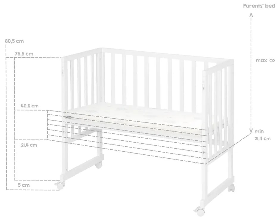 Pătuț alb 90x45 cm – Roba