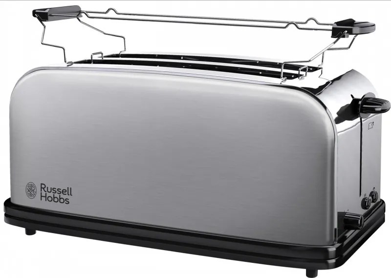 Prajitor de paine Russell Hobbs Adventure Oxford 21396-56, 1200 W, 2 felii, 1 compartiment, 6 trepte de prajire, Tava pentru firimituri, Otel inoxidabil