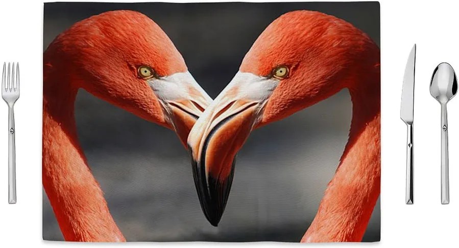 Suport farfurie Home de Bleu Flamingos Love, 35 x 49 cm