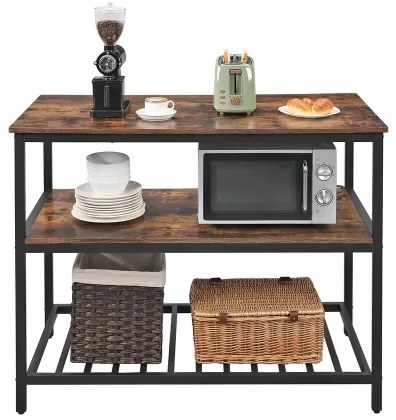 Etajeră pentru bucătărie MARGE maro/negru