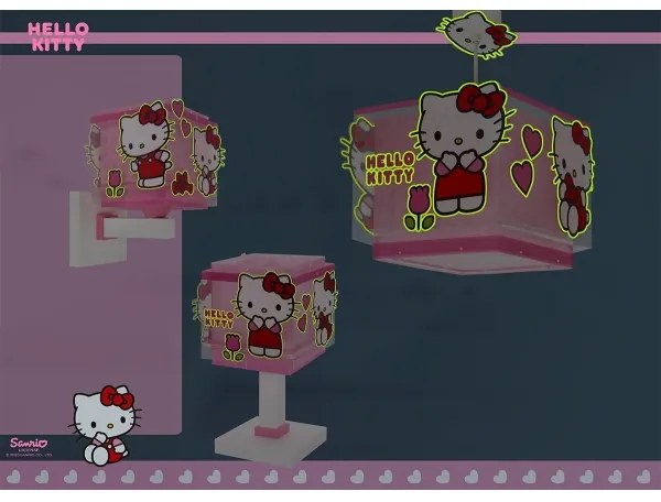 Dalber 73269 - Lampă de perete pentru copii HELLO KITTY 1xE27/15W/230V, roz