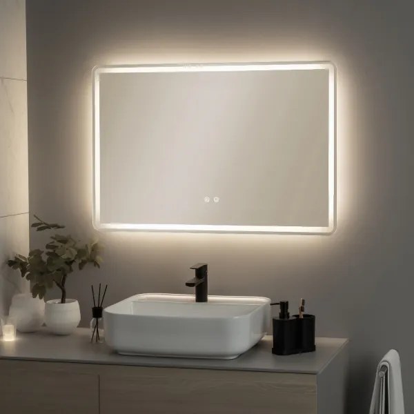 Brilagi - Oglindă de baie BELLA, LED reglabilă, cu iluminare integrată și funcție anti-aburire, LED/19W/230V 60x90 cm IP44