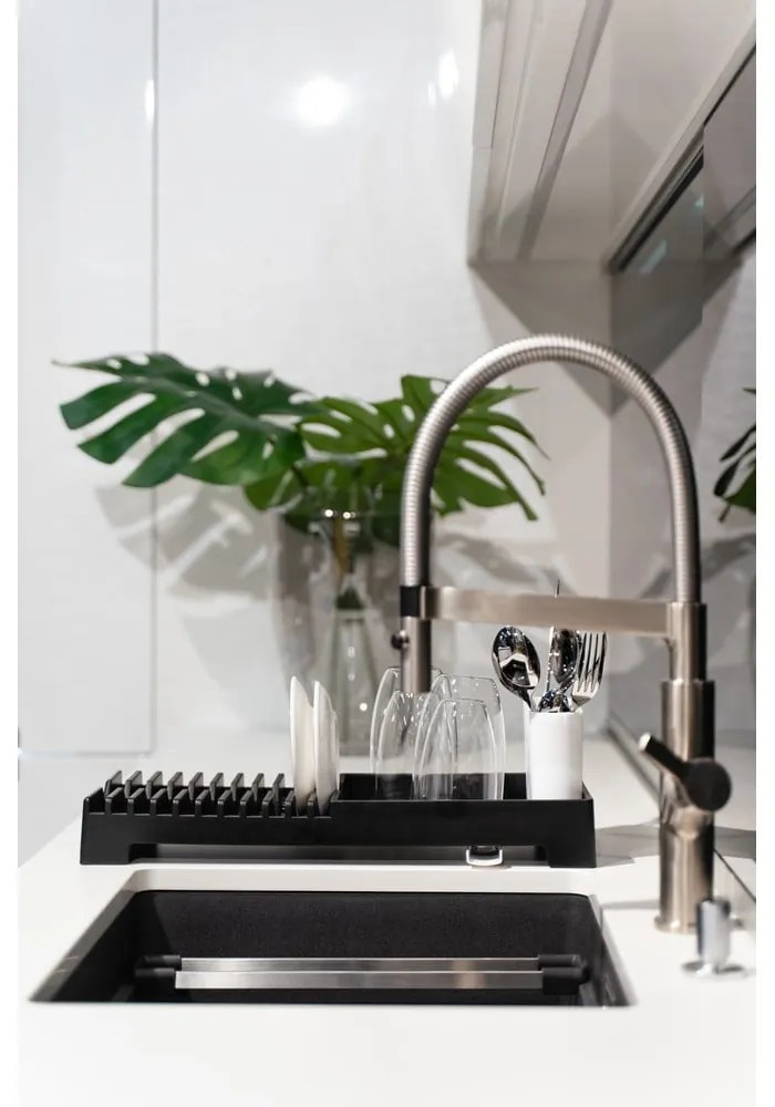 Scurgător de vase negru Vialli Design Livio Duo