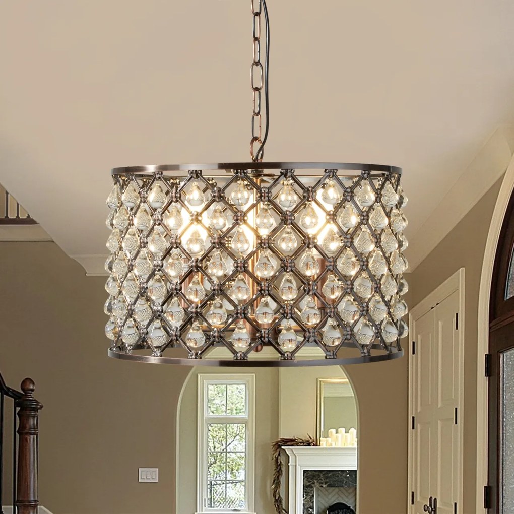 Lustra / Pendul elegant stil traditional Marquise cupru antic 7813-3CU SRT